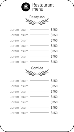 Plantilla de menú 2