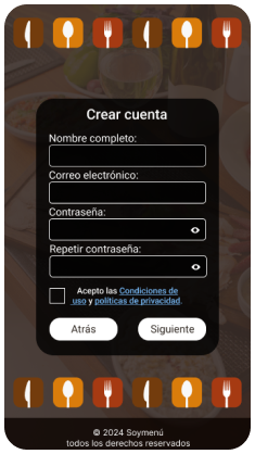 Regístrate en CAPMENU